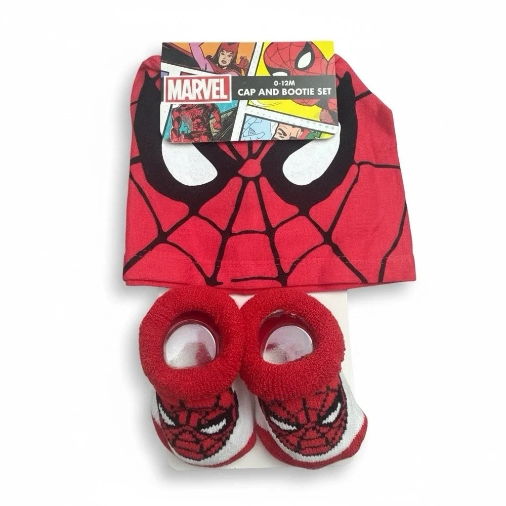 Marvel Baby‎ Spiderman Cap & Booties Set – Red 0–12M